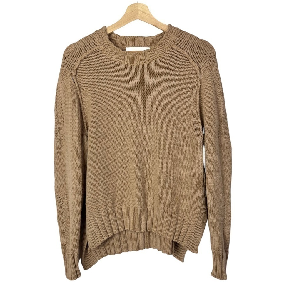 360‎ Cashmere Sweaters Camel Brown Crew Neck Pullover Sweater M